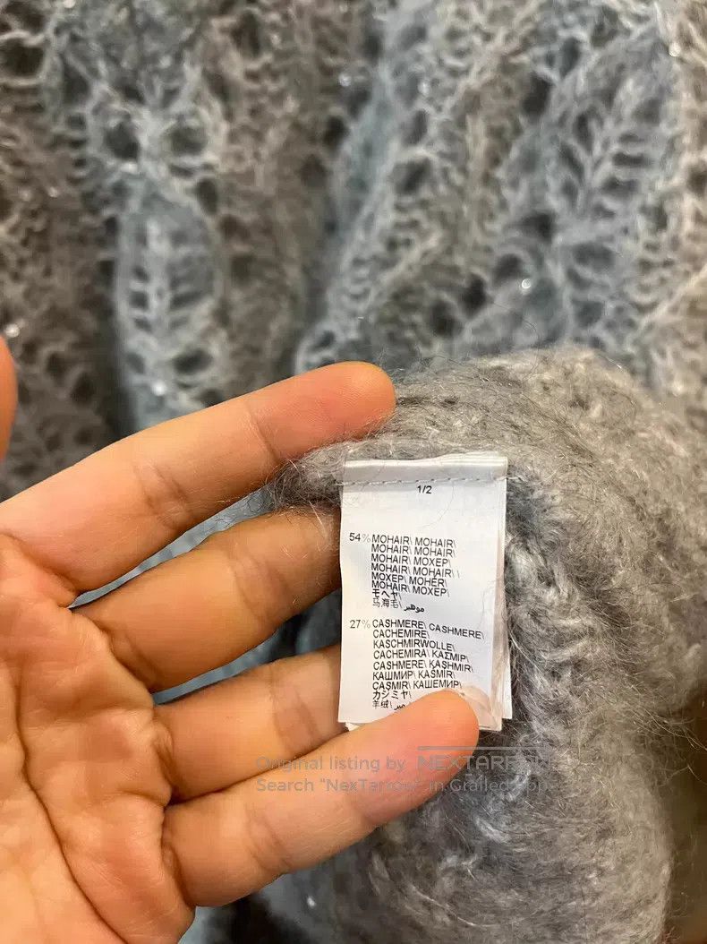 Brunello Cucinelli Brunello Cucinelli Mohair Sequin Openwork Knit Sweater Size M / US 6-8 / IT 42-44 - 5 Thumbnail