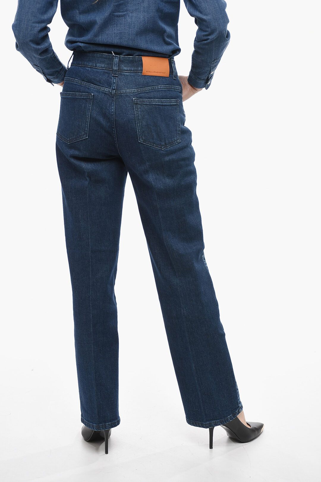 Stella McCartney og1mm0824 Straight Fit Denims With Side Logoed in Blue Size 27" / US 4 / IT 40 - 2 Thumbnail