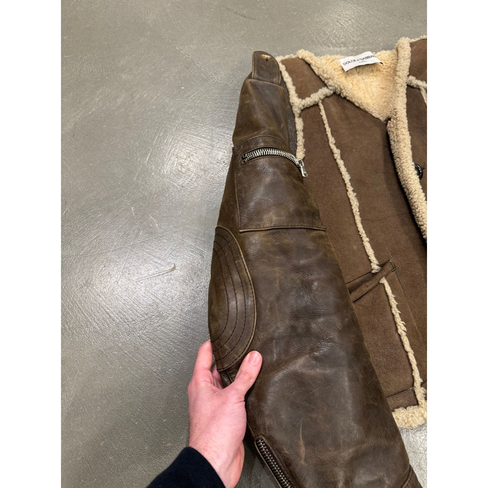 Dolce & Gabbana 1990s Dolce & Gabbana shearling leather military jacket Size US M / EU 48-50 / 2 - 7 Thumbnail