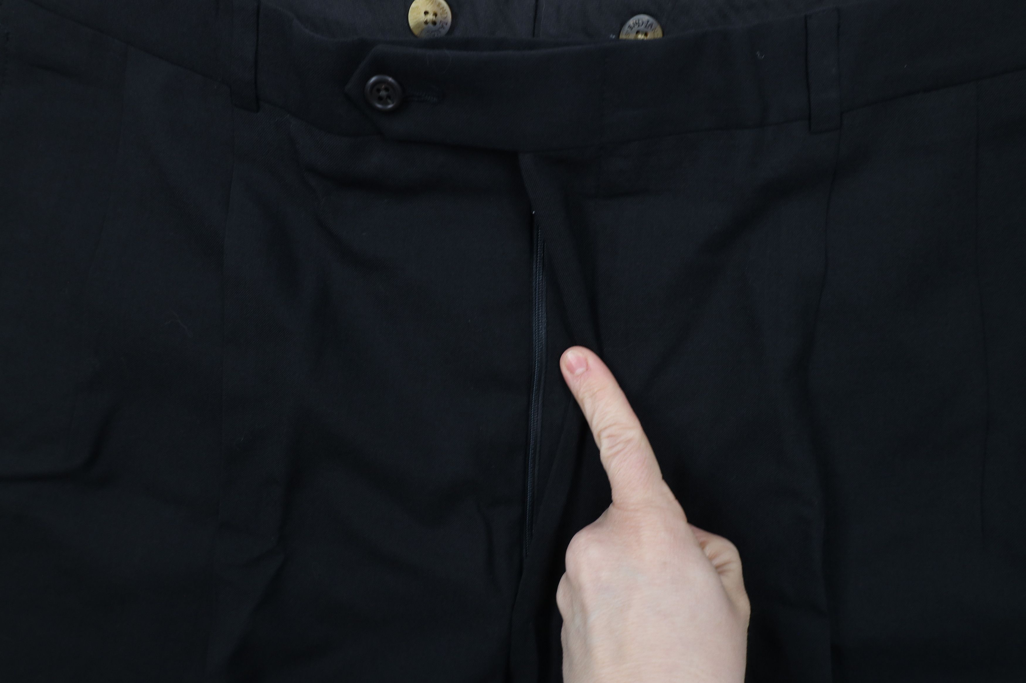 Lands' End × Vintage Vintage 90s Lands End Wool Wide Leg Chino Pants Black USA Size US 38 / EU 54 - 5 Thumbnail