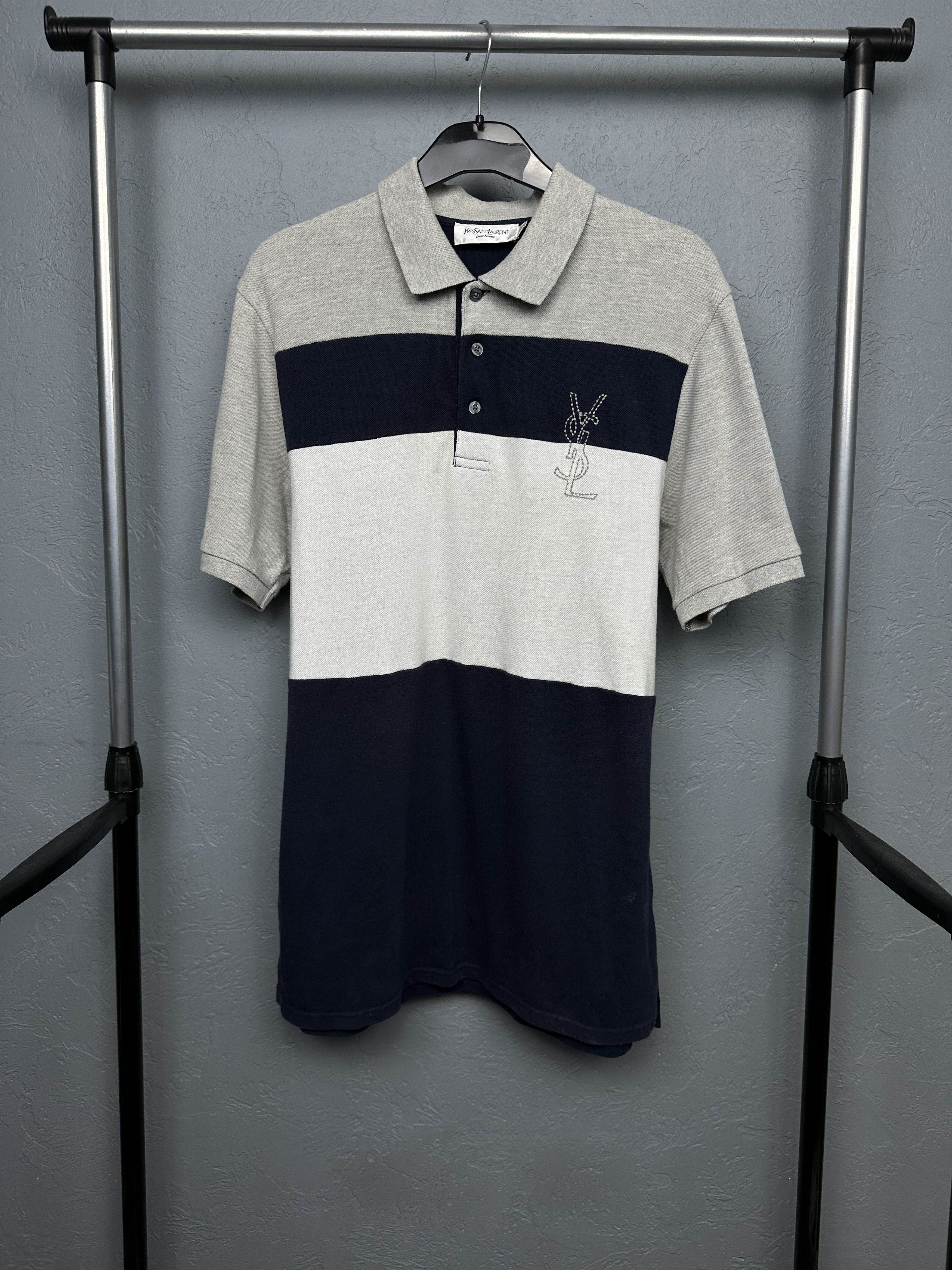 Yves Saint Laurent Yves Saint Laurent YSL Mens Big Logo Polo Shirt Size US M / EU 48-50 / 2 - 1 Thumbnail