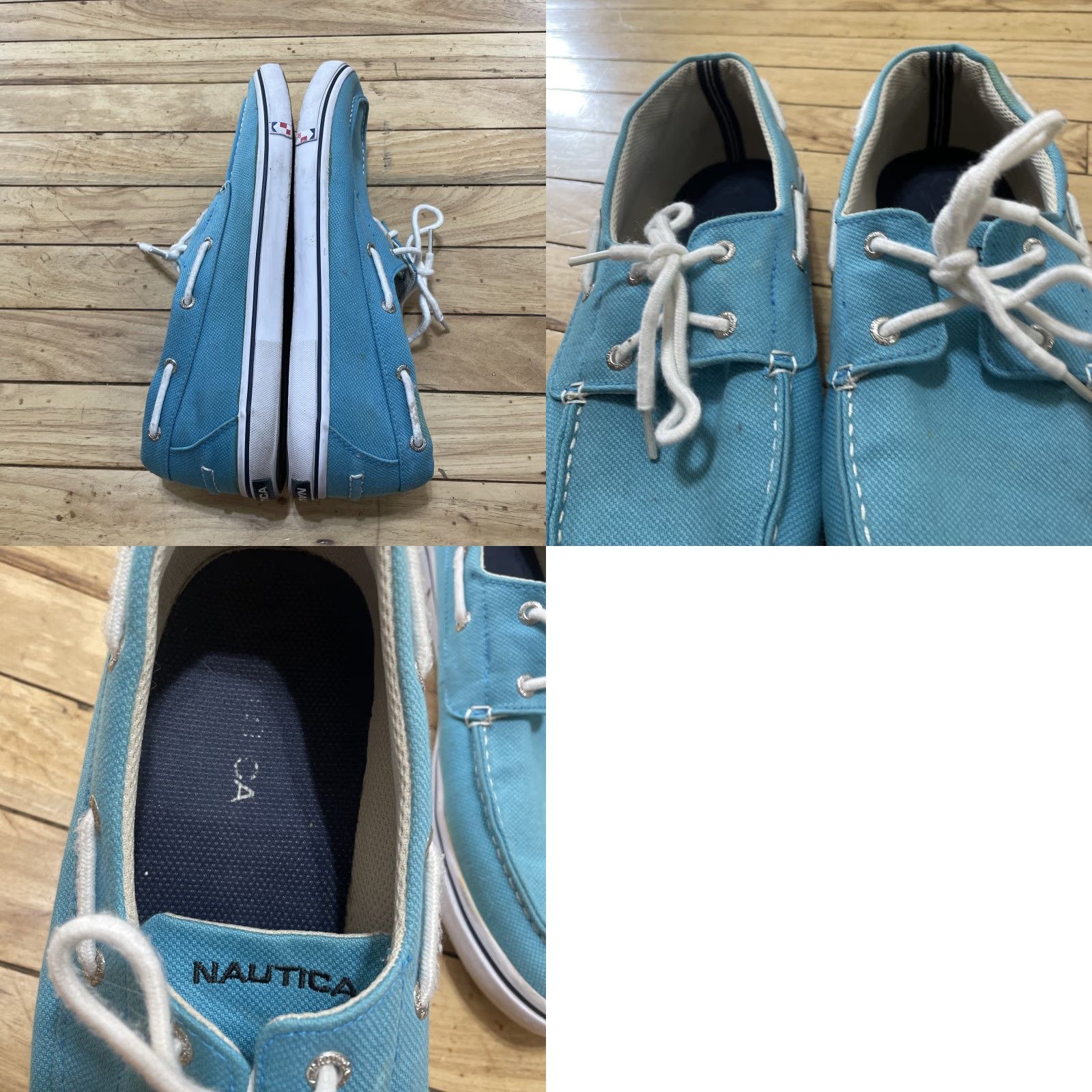 Nautica Nautica Top Sider Boat Shoes Men 13 Teal Blue Preppy Yacht Nautical Sail NM294R Size US L / EU 52-54 / 3 - 11 Thumbnail