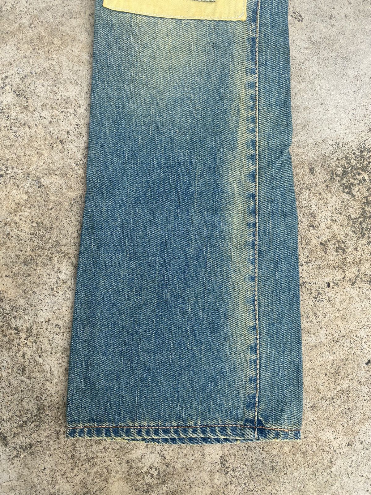 If Six Was Nine × Japanese Brand Flare Jeans Bonds & Peace Patchwork Fade Bootcut Size US 31 - 4 Thumbnail