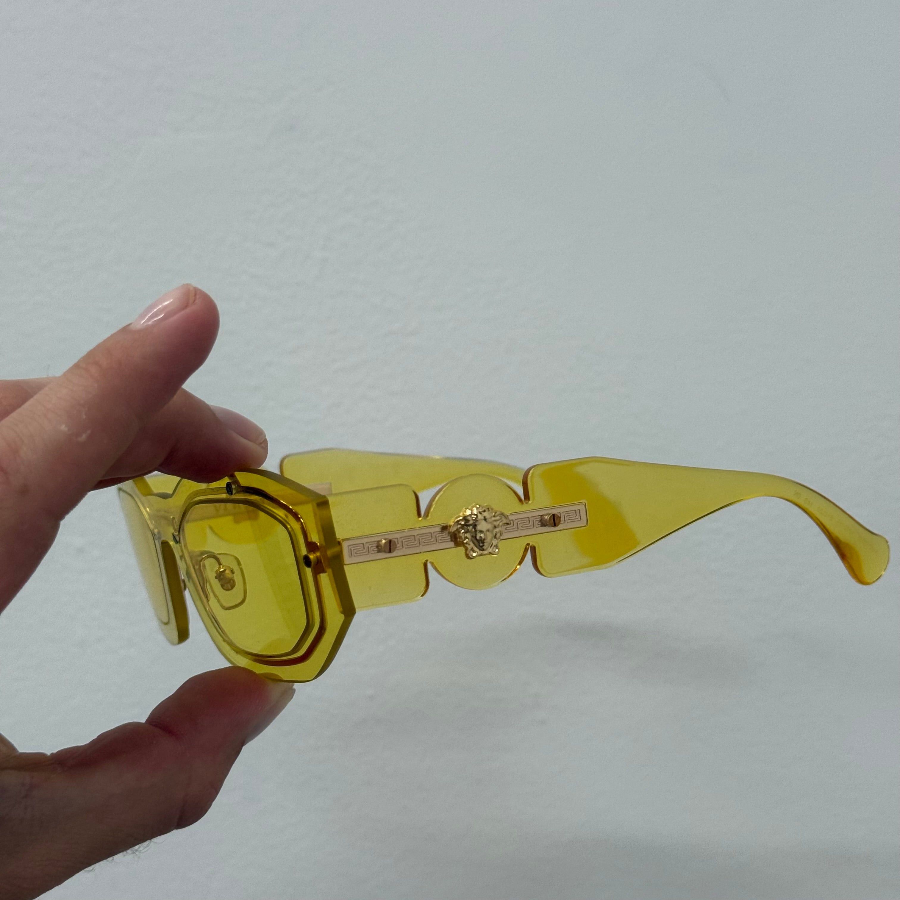 Versace Versace Yellow Medusa Biggie Glasses Size ONE SIZE - 3 Thumbnail