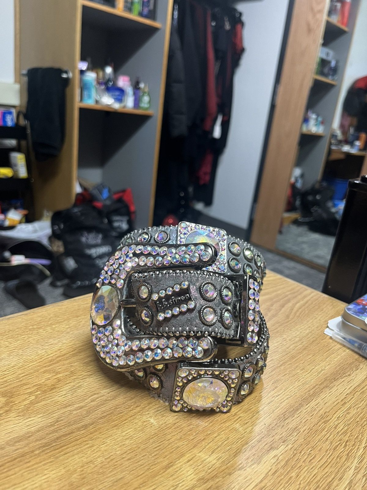 B.B. Simon BB Simon Block Iridescent Crystal Belt Size ONE SIZE - 1 Thumbnail