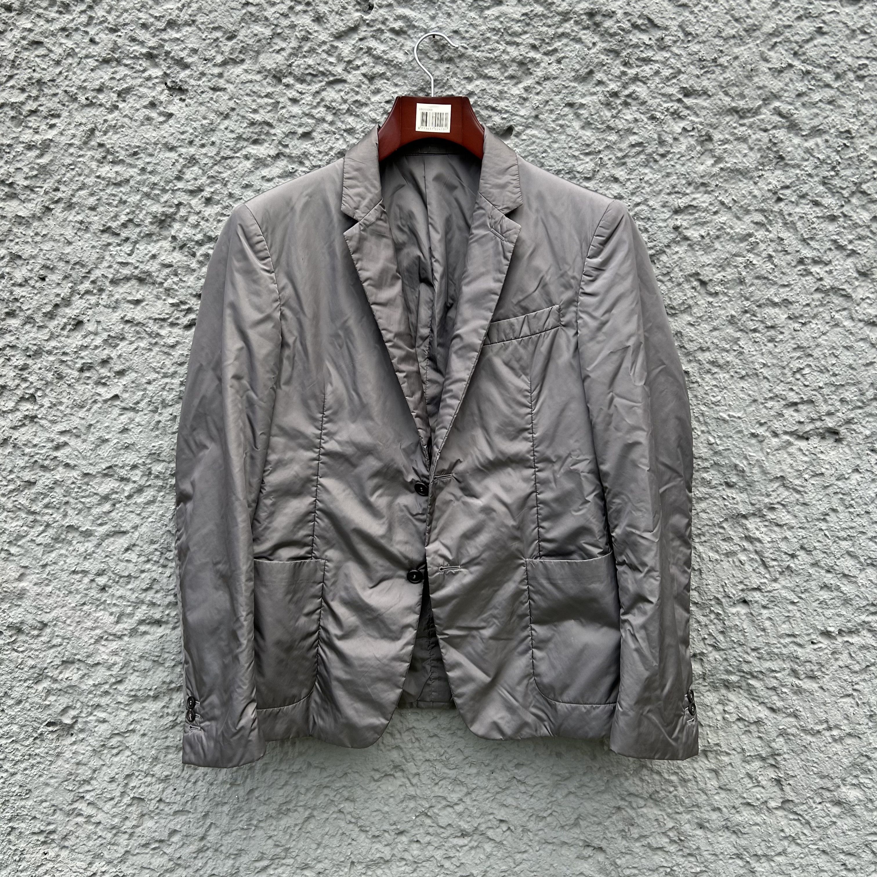 Prada Prada Grey Padded Nylon Blazer Jacket Size 46R - 3 Thumbnail