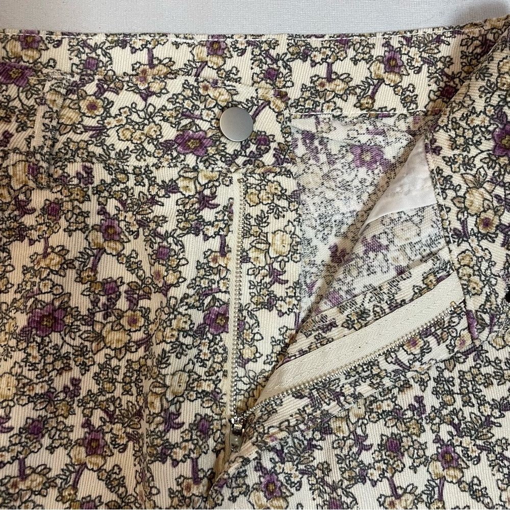 Other New Polagram Corduroy Floral High-Rise Wide Leg Jeans Pants Size 32" / US 10 / IT 46 - 9 Thumbnail