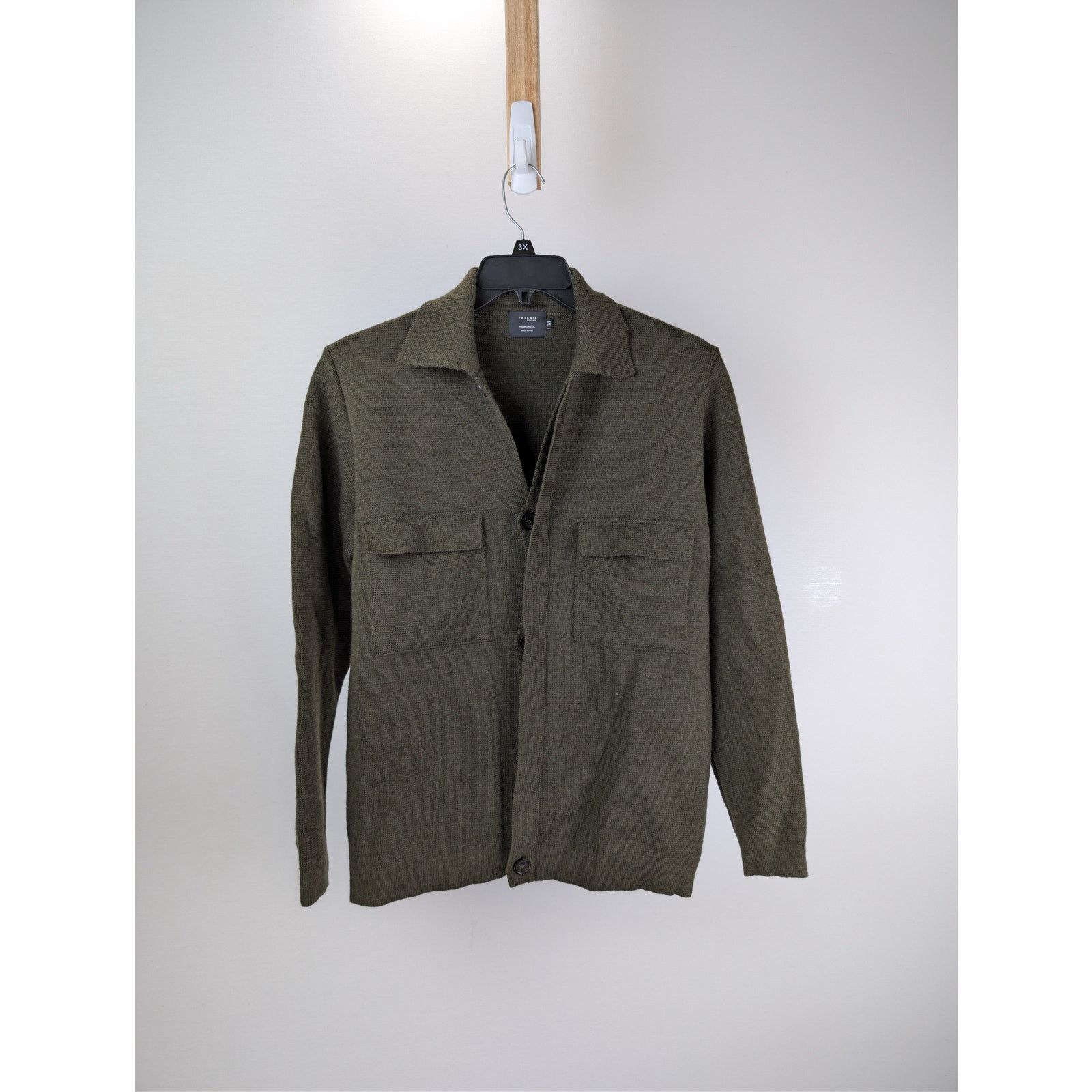 o1rshd1 CC20 Artknit Studios wool shirt jacket in olive