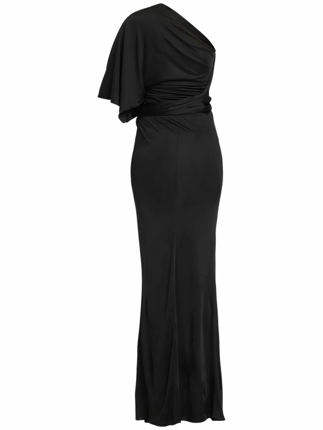 Tom Ford o1w1db10225 ABJ675 Belted One Shoulder Long Dress in Black Size M / US 6-8 / IT 42-44 - 3 Thumbnail
