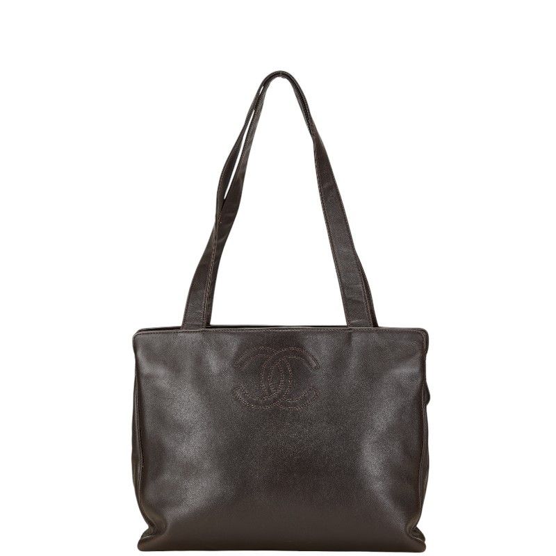 Chanel Chanel Chanel Coco Mark Lambskin Tote Bag Leather Tote Bag Size ONE SIZE - 1 Thumbnail