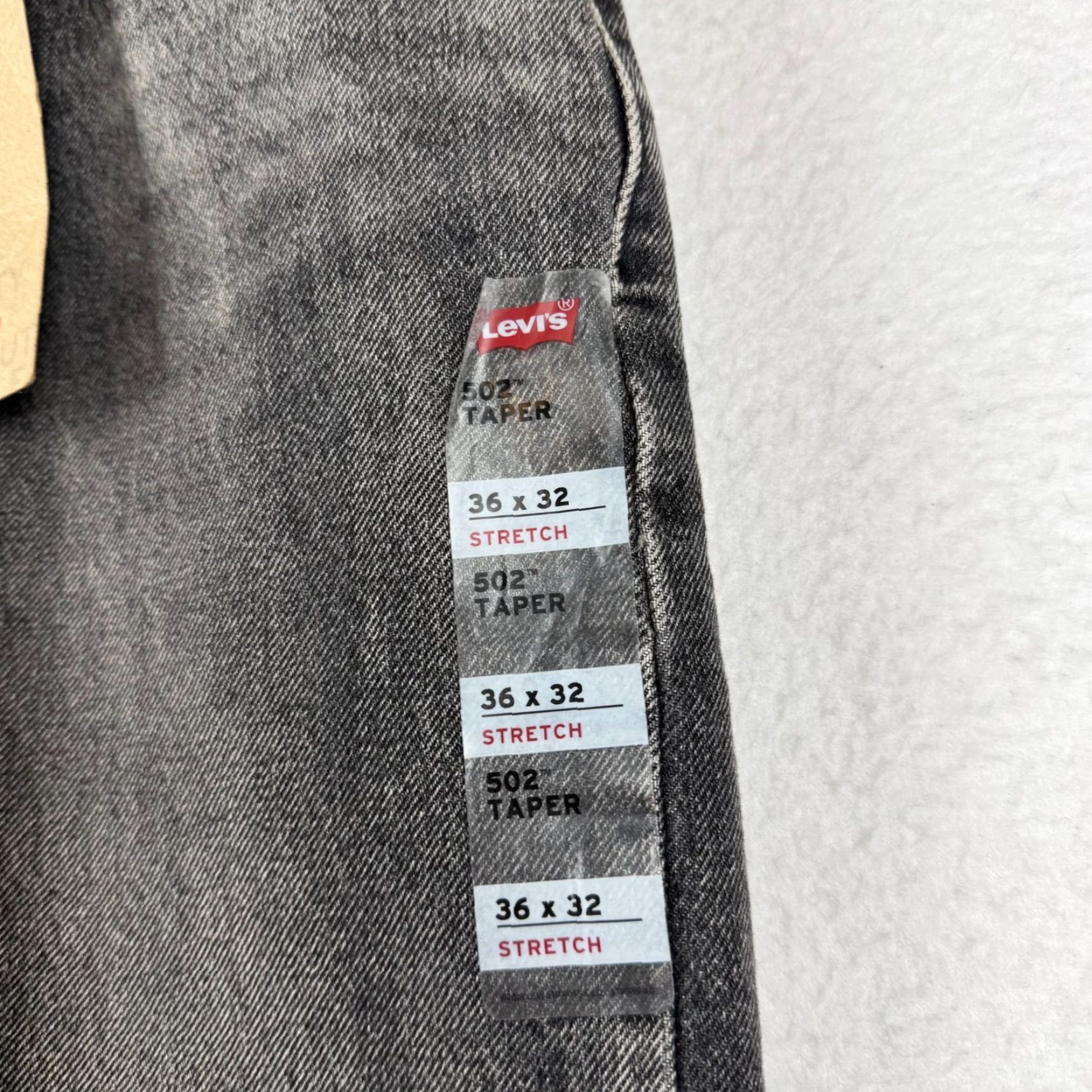 Levi's Levi's 502 Taper Jeans 36x32 Washed Black Stretch Denim NWT Regular Mens Size US 36 / EU 52 - 3 Thumbnail