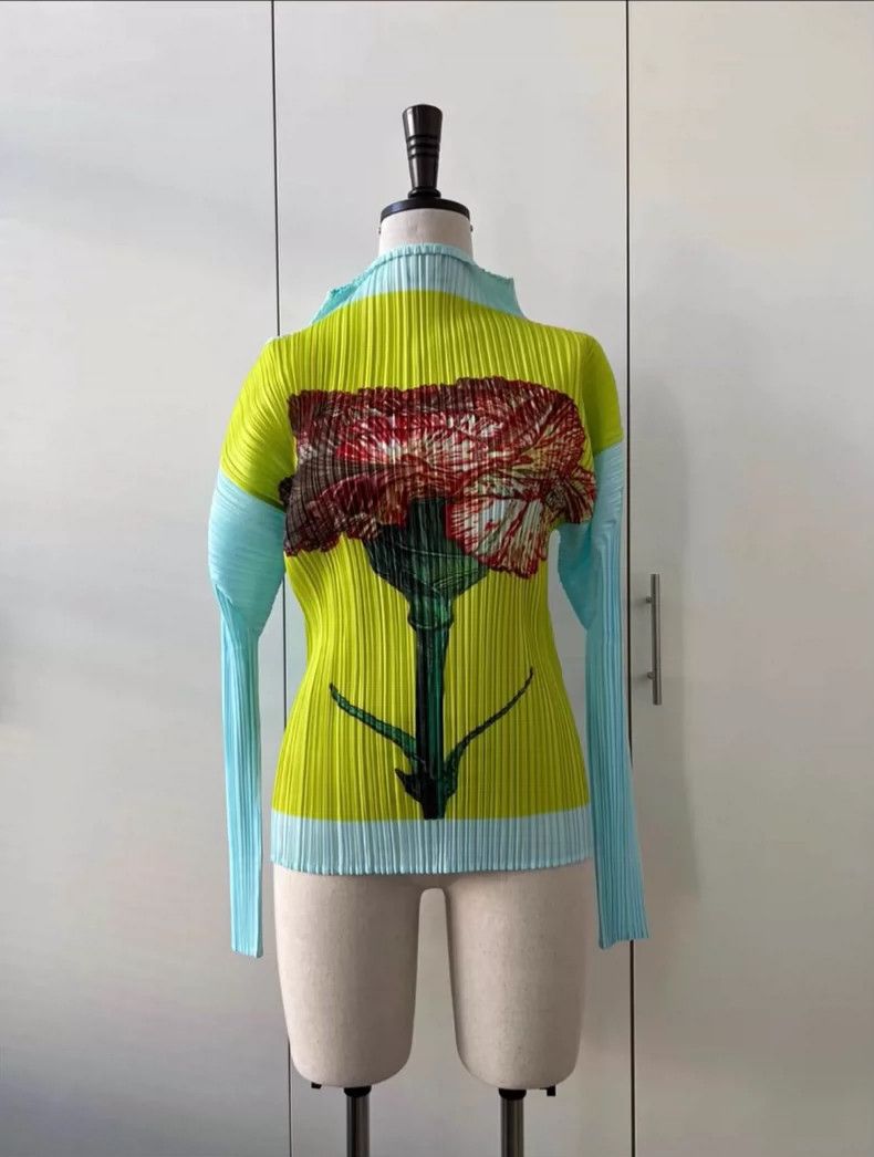 Issey Miyake Issey Miyake size:3 Yellow and blue tulip pleated long-sle Size S / US 4 / IT 40 - 1 Thumbnail