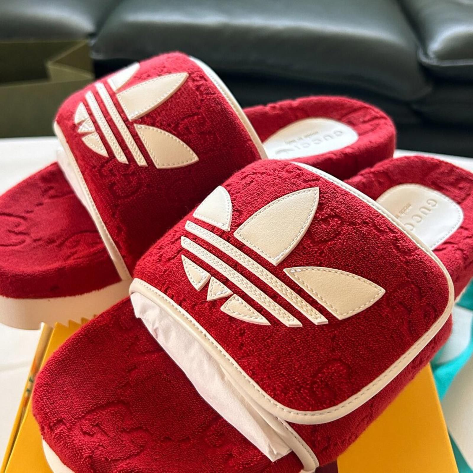 Gucci NWT men's GUCCI adidas x GUCCI GG Sandal 702412 size 8 Size US 8 / EU 41 - 1 Thumbnail