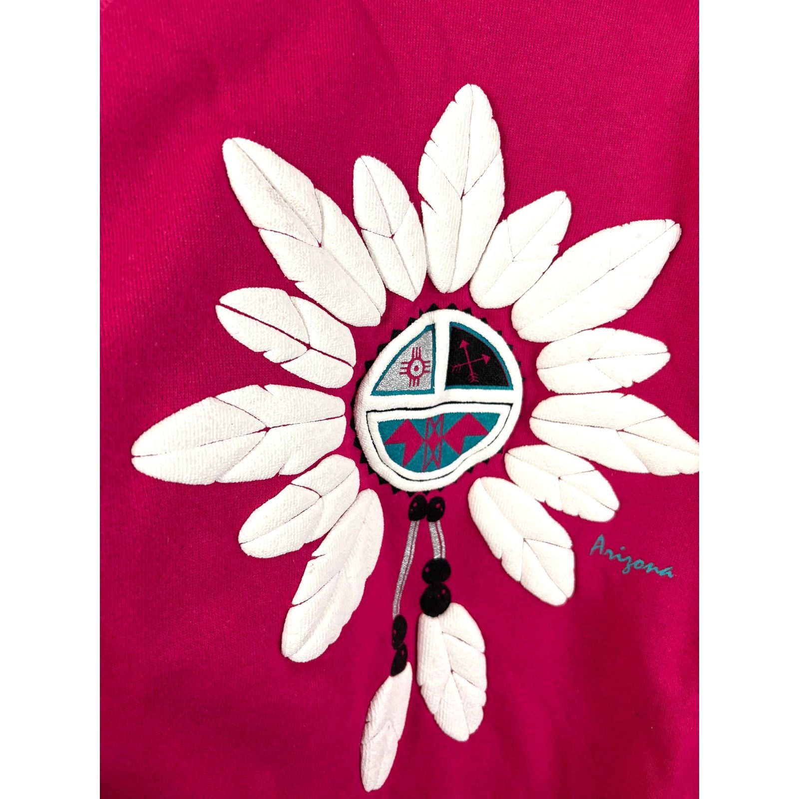 Hanes Vtg 80s Puff Paint Dreamcatcher Arizona Sweatshirt Large USA Size L / US 10 / IT 46 - 6 Thumbnail