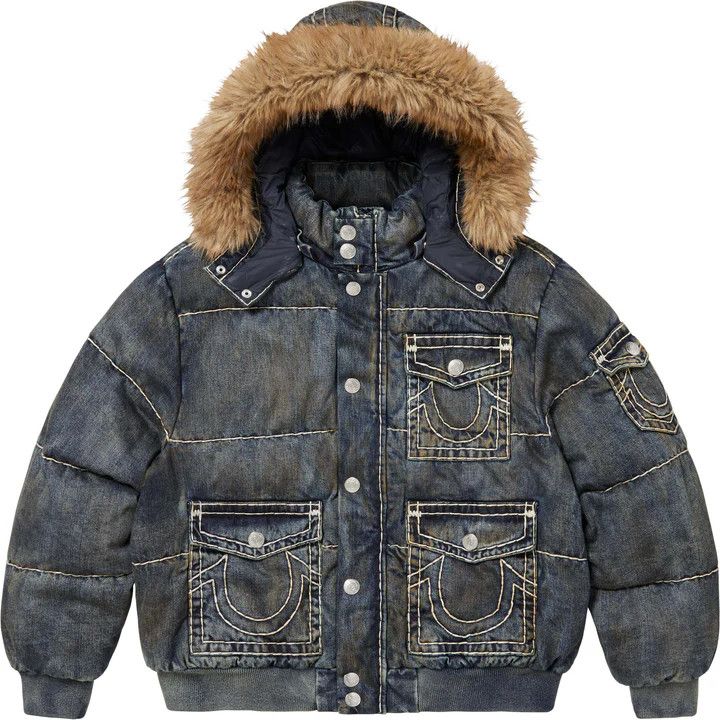 Supreme Supreme × True Religion Puffer Jacket dirty Indigo Size US XL / EU 56 / 4 - 1 Thumbnail