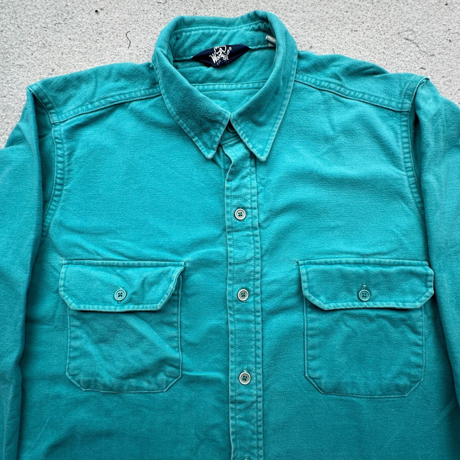 Woolrich Woolen Mills Vintage Woolrich Chamois Flannel Shirt Mens XL Long Teal Size US XL / EU 56 / 4 - 7 Thumbnail