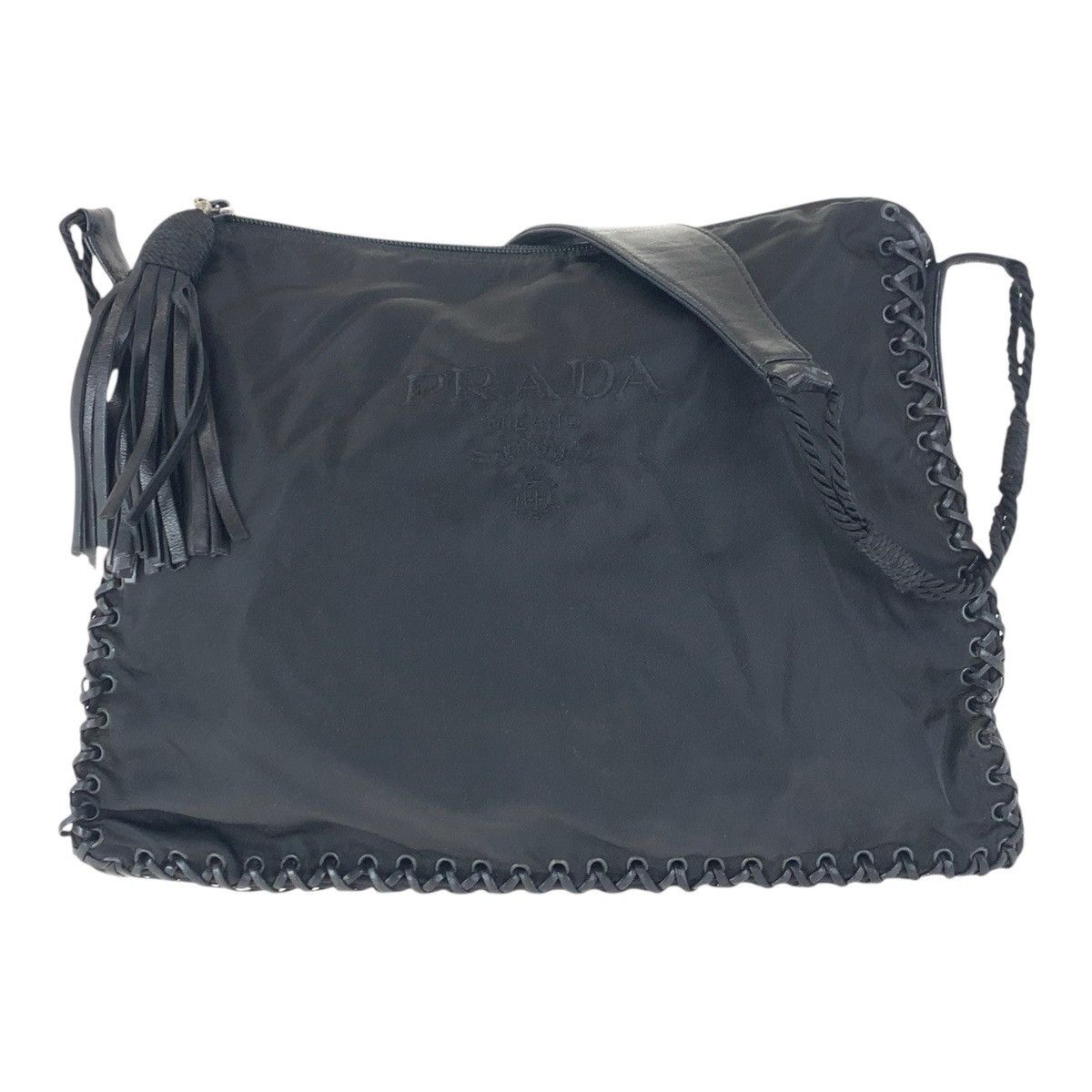 Prada Prada Nylon/leather Shoulder Bag 501642 Leather Crossbody Bag in Black, Women's