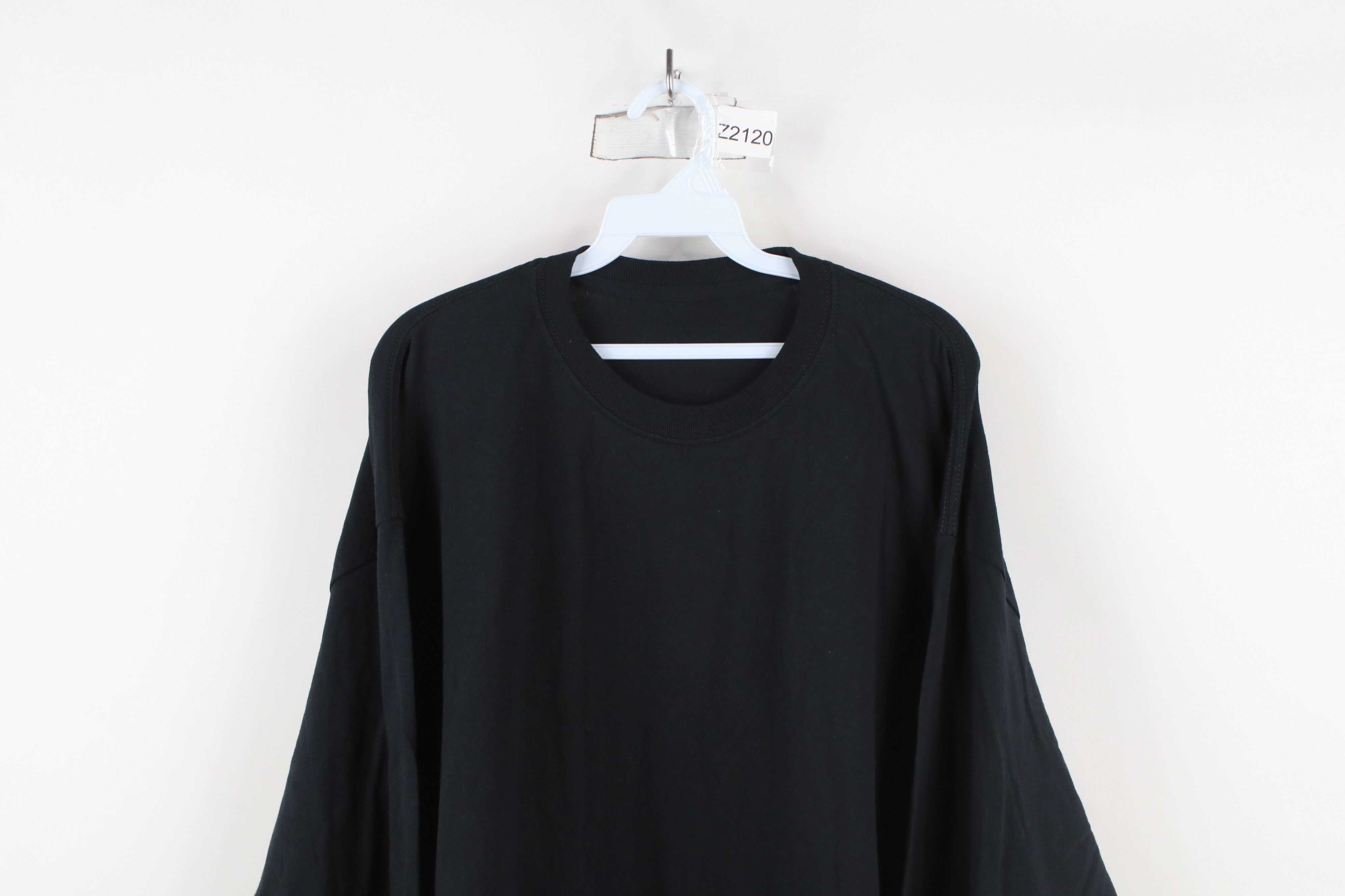 Vintage Vintage 90s Streetwear Long Sleeve T-Shirt Black Cotton Size US XXL / EU 58 / 5 - 2 Thumbnail