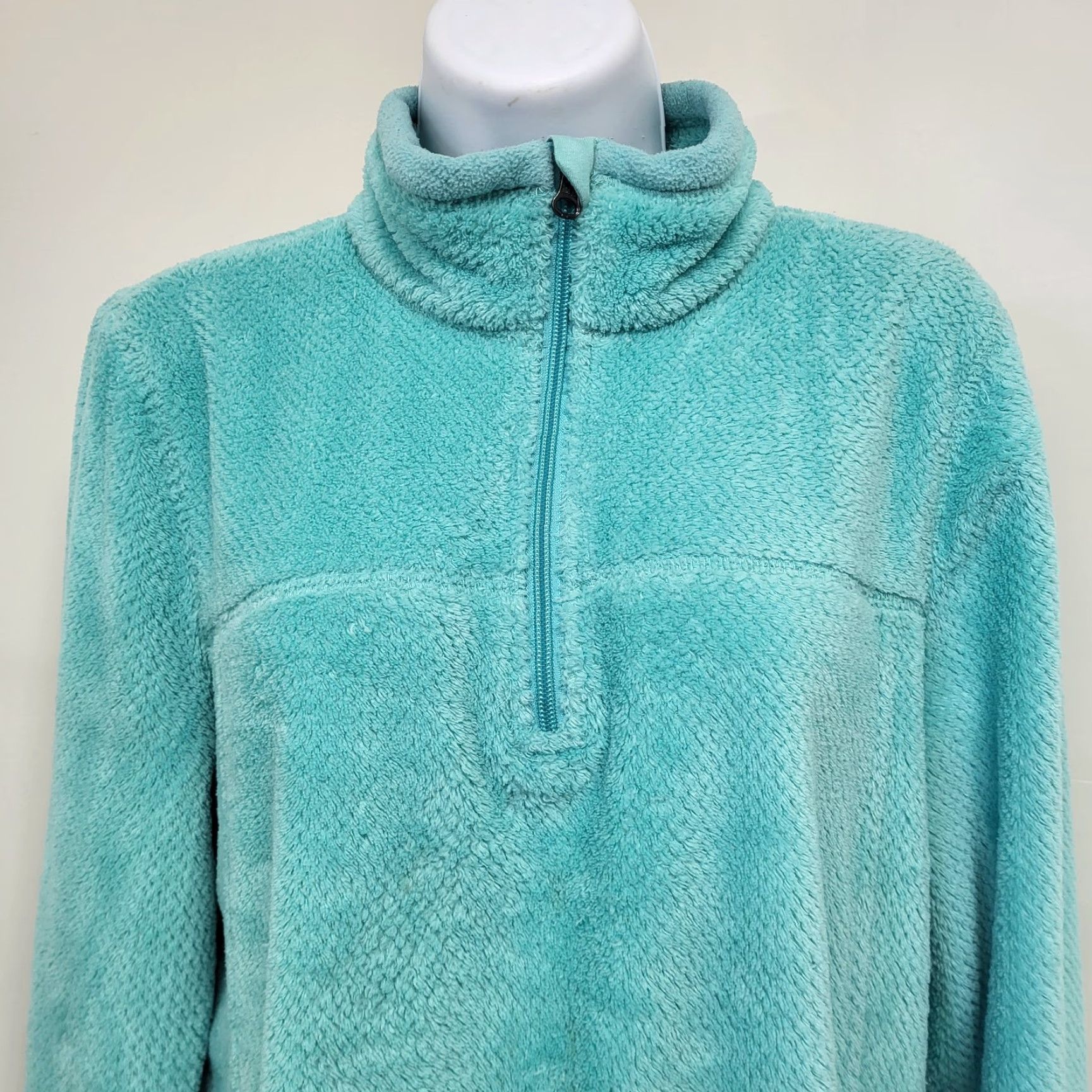 Talbots Talbots Sweater Womens Sz M Quarter Zip Pullover Turquoise Knit Long Sleeve Casual Travel Winter Spring Fall Size M / US 6-8 / IT 42-44 - 4 Thumbnail