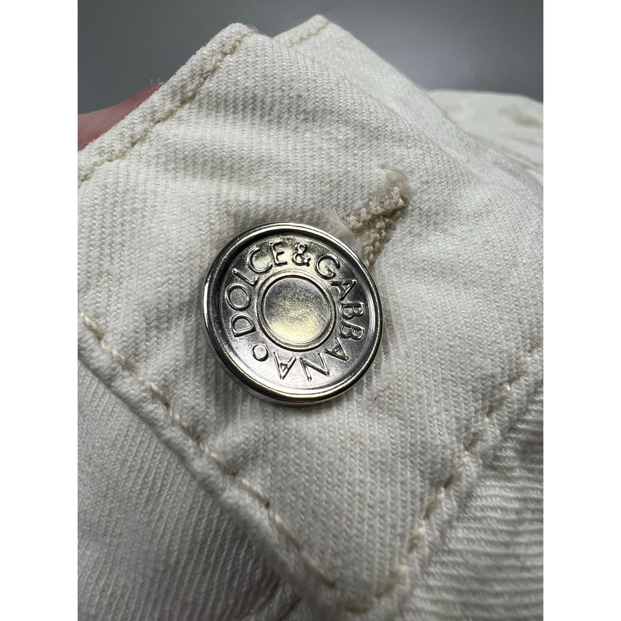 Dolce & Gabbana Dolce & Gabbana Big Logo White Denim Jeans Pants (Y0974) Size US 36 / EU 52 - 8 Thumbnail