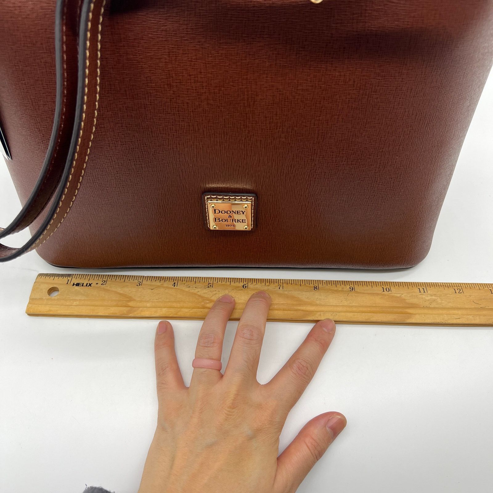 Dooney & Bourke Dooney & Bourke Saffiano Leather Hobo Handbags Amber Brown Size ONE SIZE - 19 Thumbnail