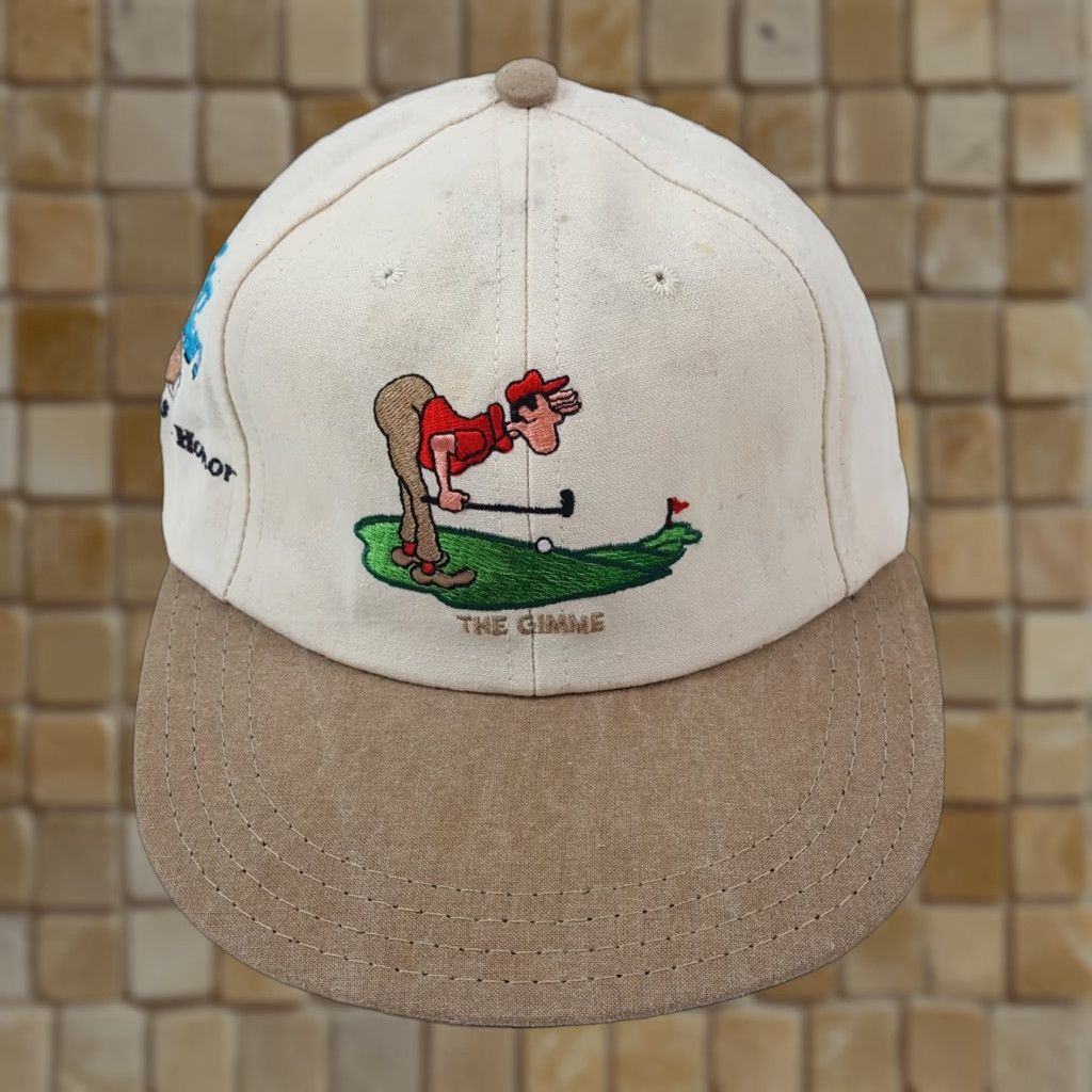 Vintage VINTAGE Brett Ogle Funny Golf Parody Adjustable Baseball Cap Hat, One Size, Beige, 90s, Mens Size ONE SIZE - 1 Thumbnail