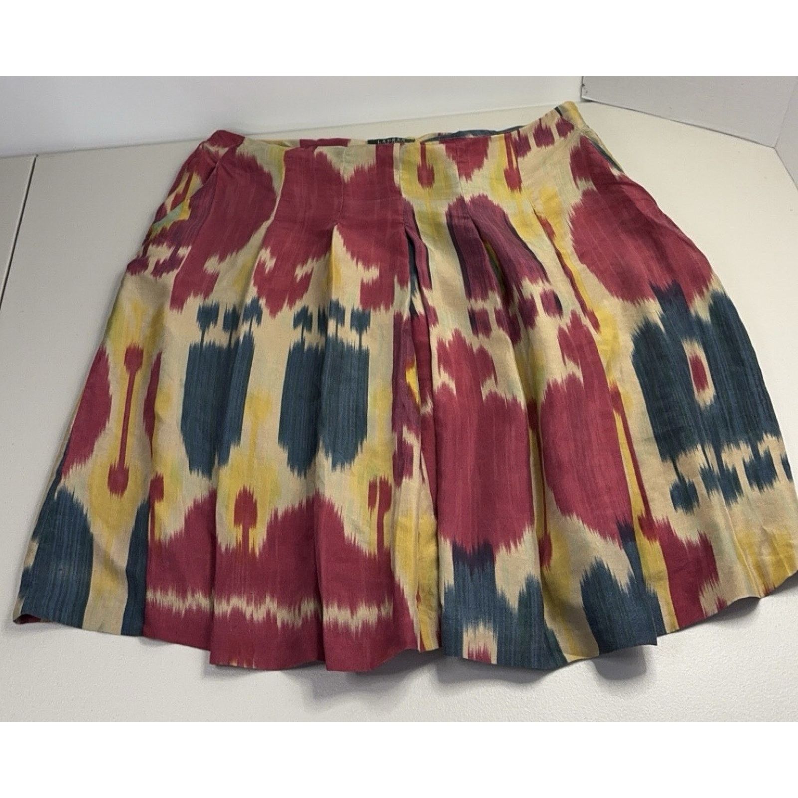 Ralph Lauren RalphLaurenWomensSkirt Watercolor MaroonPocketSkirt Size 14 Size 36" / US 14 / IT 50 - 4 Thumbnail