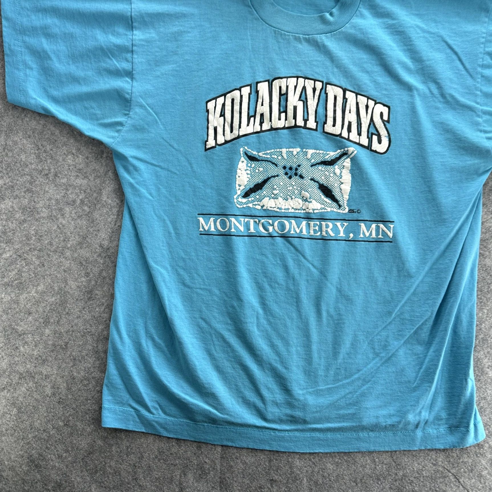 Fruit Of The Loom VINTAGE Kolacky Days Shirt Mens XL Blue Fruit of the Loom USA 90s Tee Size US XL / EU 56 / 4 - 3 Thumbnail