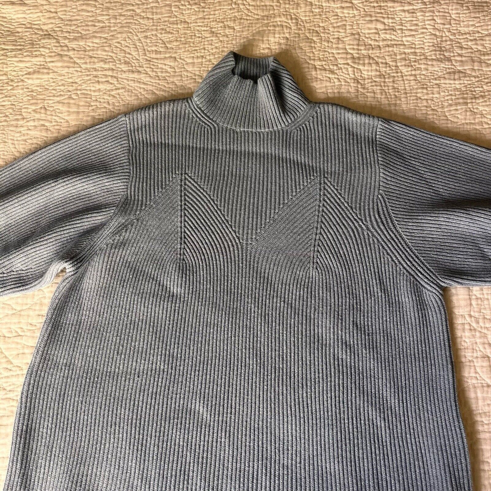 Zara Zara Womens Long Sleeve Turtleneck Midi Sweater Dress Blue S Size L / US 10 / IT 46 - 2 Thumbnail