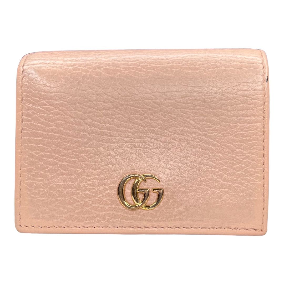 Gucci Gucci Marmont Card Case Pebbled Leather Wallet Size ONE SIZE - 1 Thumbnail
