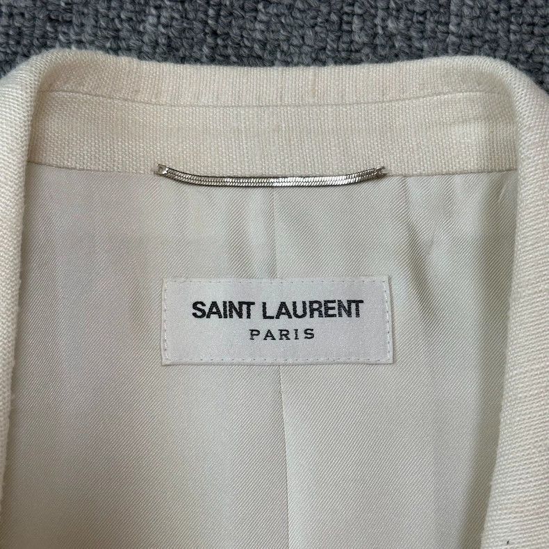 Saint Laurent Paris saint laurent woven blazer with floral brooch-2507 Size US M / EU 48-50 / 2 - 2 Thumbnail
