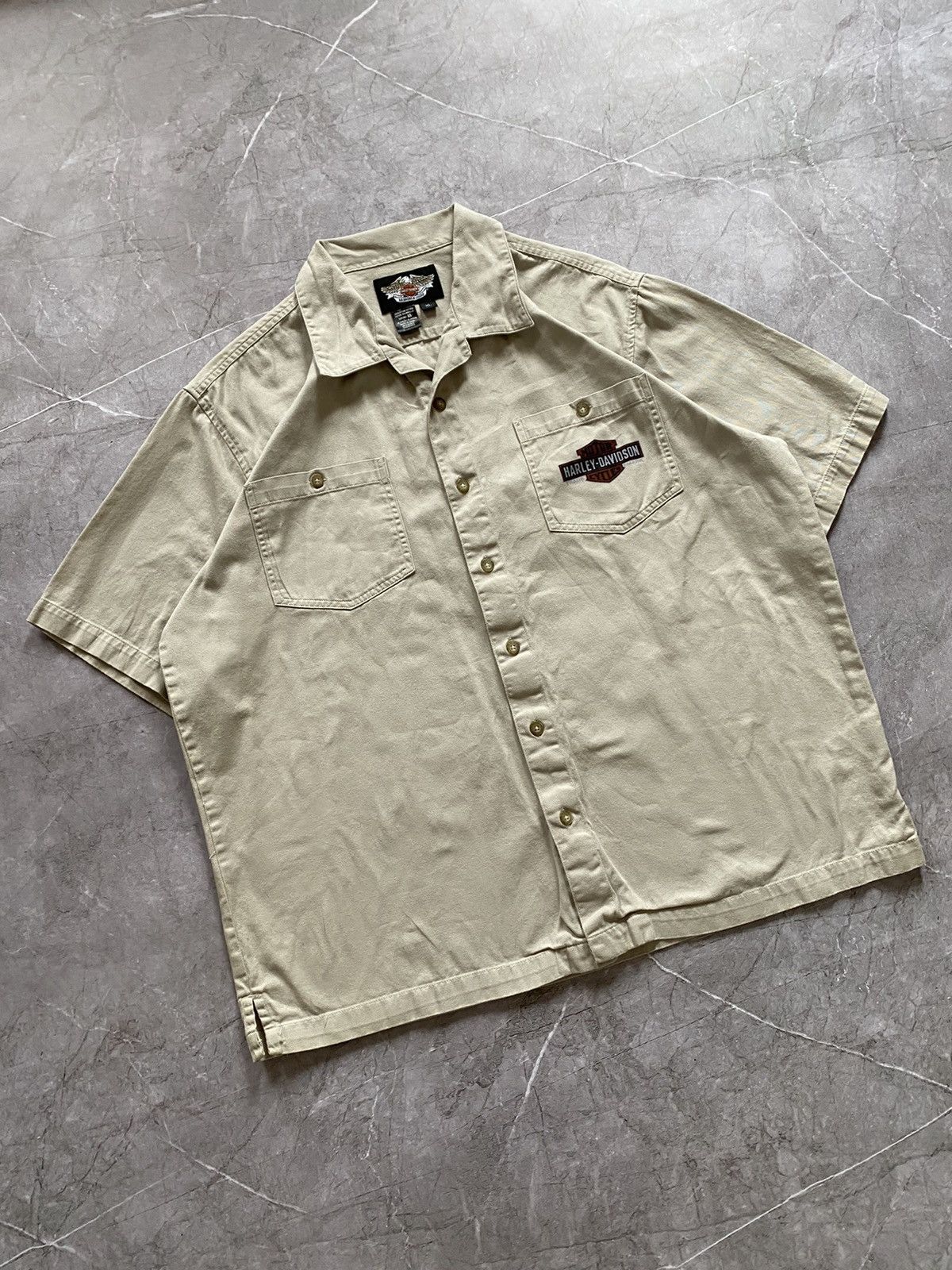Harley Davidson × Vintage Harley Davidson Motorcycles Genuine Oil Shirt Button Up Usa Size US XL / EU 56 / 4 - 4 Thumbnail