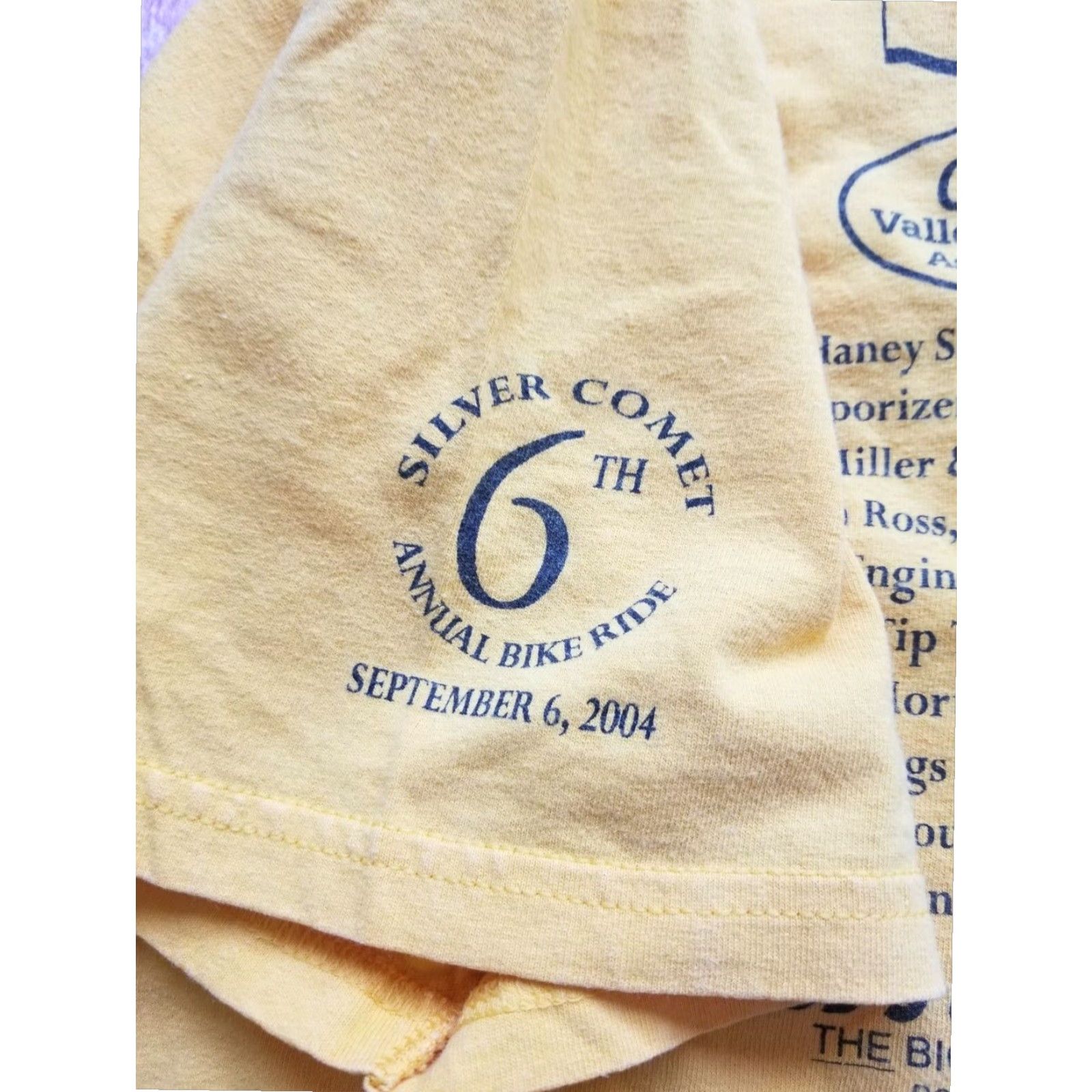 Gildan 2004 Cedartown GA Bike Ride Graphic Tee Yellow Mens Large Double Sided T-Shirt Size US L / EU 52-54 / 3 - 2 Thumbnail