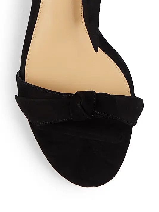 Alexandre Birman os11x1225 Clarita Bow Suede Sandals in Black Size US 7 / IT 37 - 4 Thumbnail