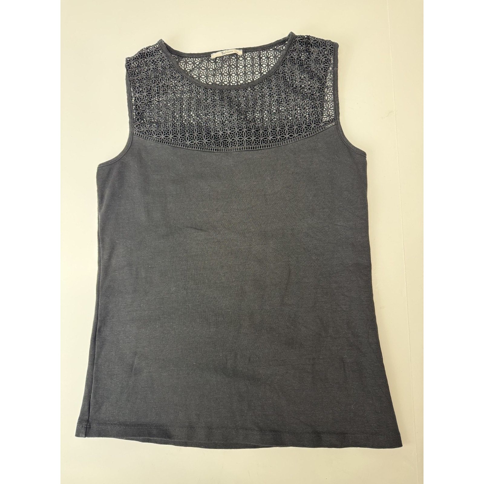 Other TU Woman Black Lace Yoke Sleeveless Top Gothic Whimsigoth 14 Size XL / US 12-14 / IT 48-50 - 1 Thumbnail