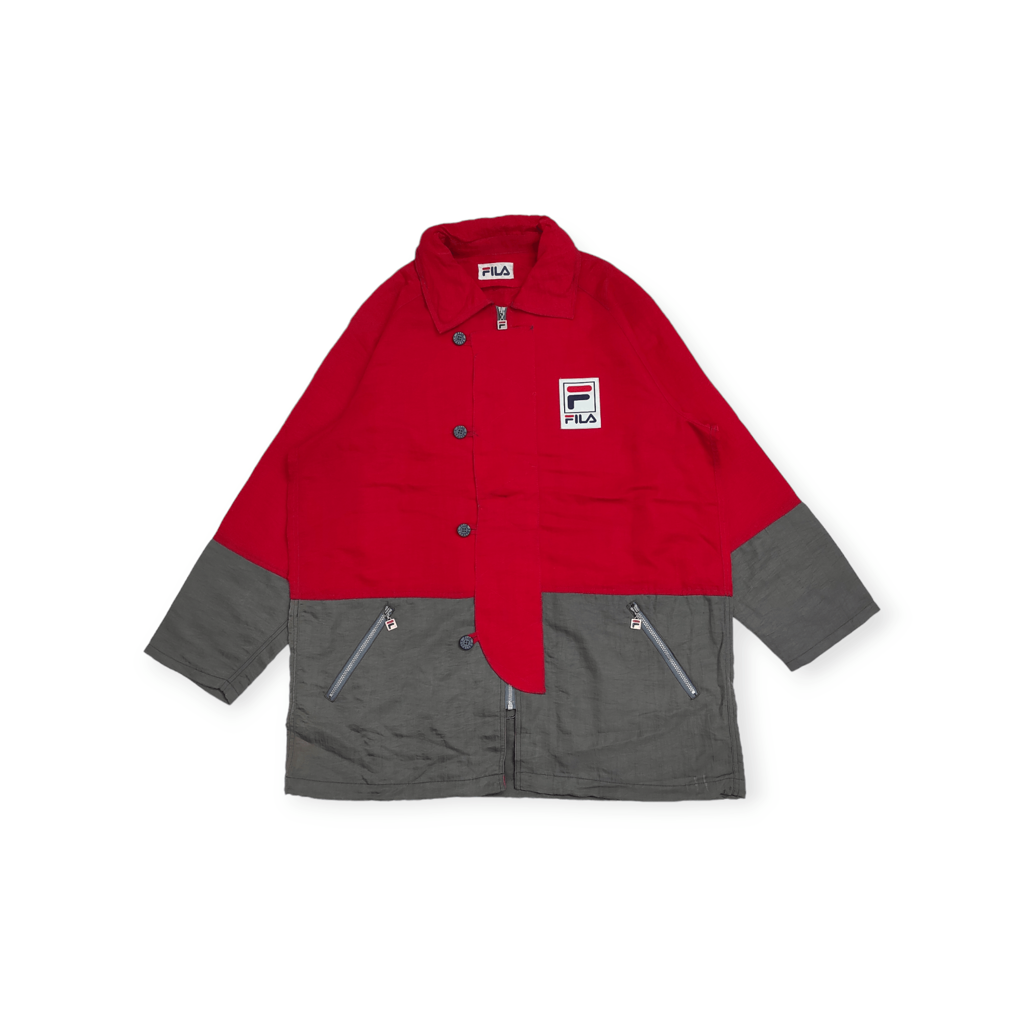 Vintage 90's FILA ITALIA WINDBREAKER Spell Out Parka Jacket