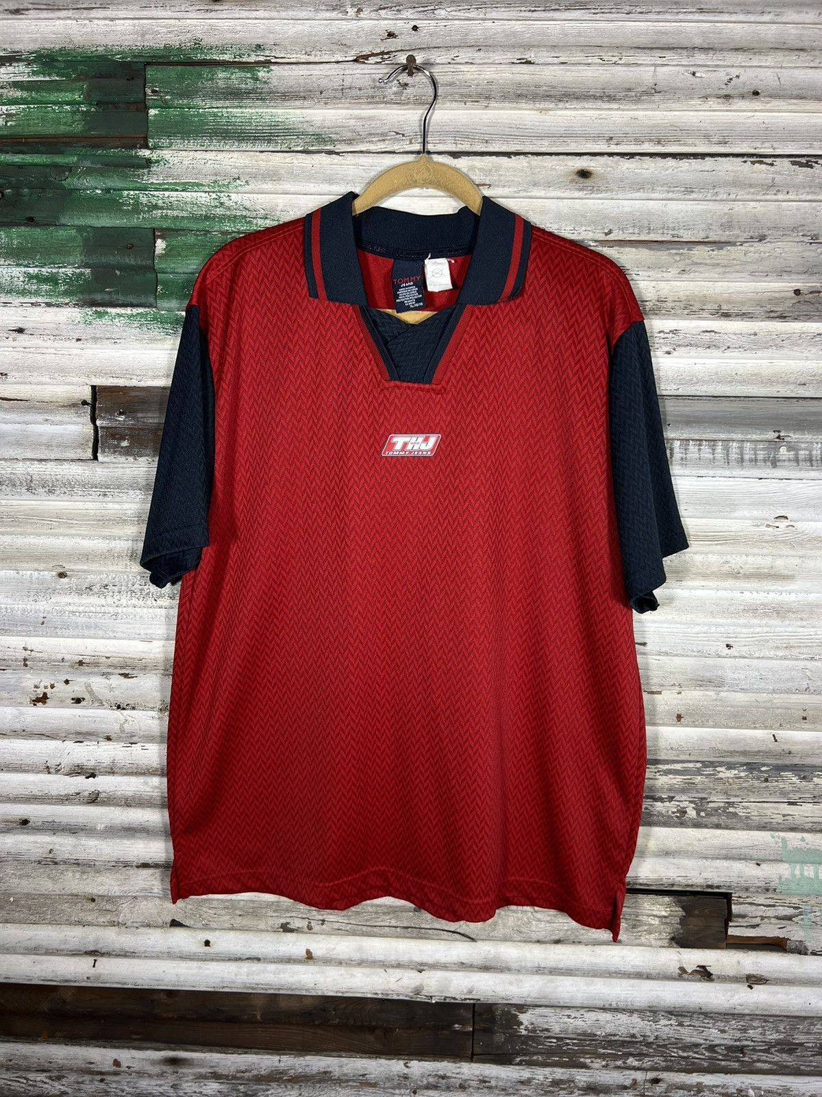 Tommy Hilfiger × Vintage Vintage Tommy Hilfiger Soccer Jersey Size US XL / EU 56 / 4 - 1 Thumbnail