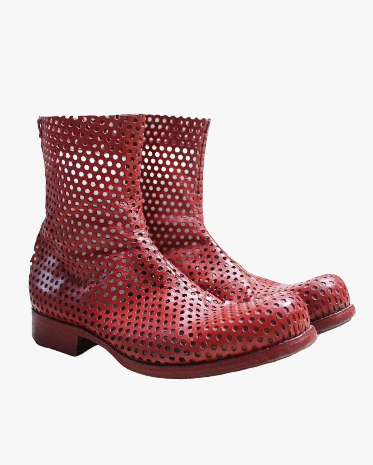 Obscur OBSCUR PERFORATED BACK ZIP ANKLE BOOTS Size US 8 / EU 41 - 1 Thumbnail