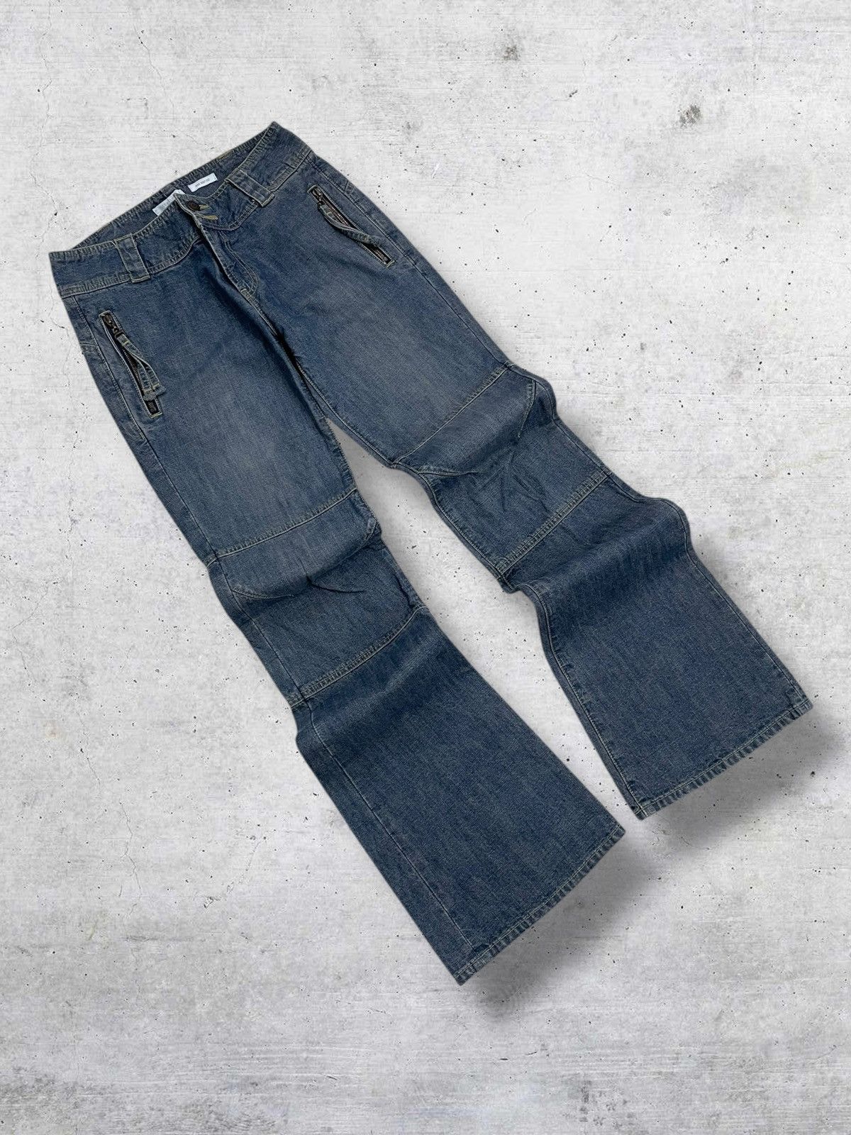 If Six Was Nine VINTAGE INPRIME 90S JAPAN UTILITY FLARED RETRO WORKWEAR JEAN Size US 27 - 2 Thumbnail