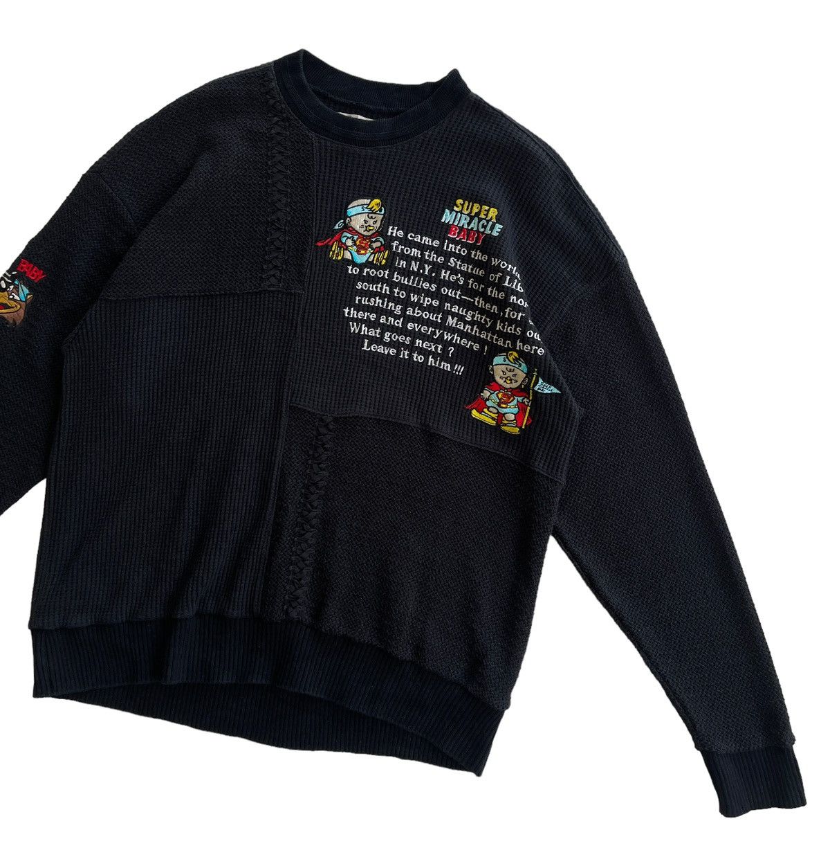 Japanese Brand Vintage Super Miracle Baby Hybrid Sweater Size US L / EU 52-54 / 3 - 9 Thumbnail
