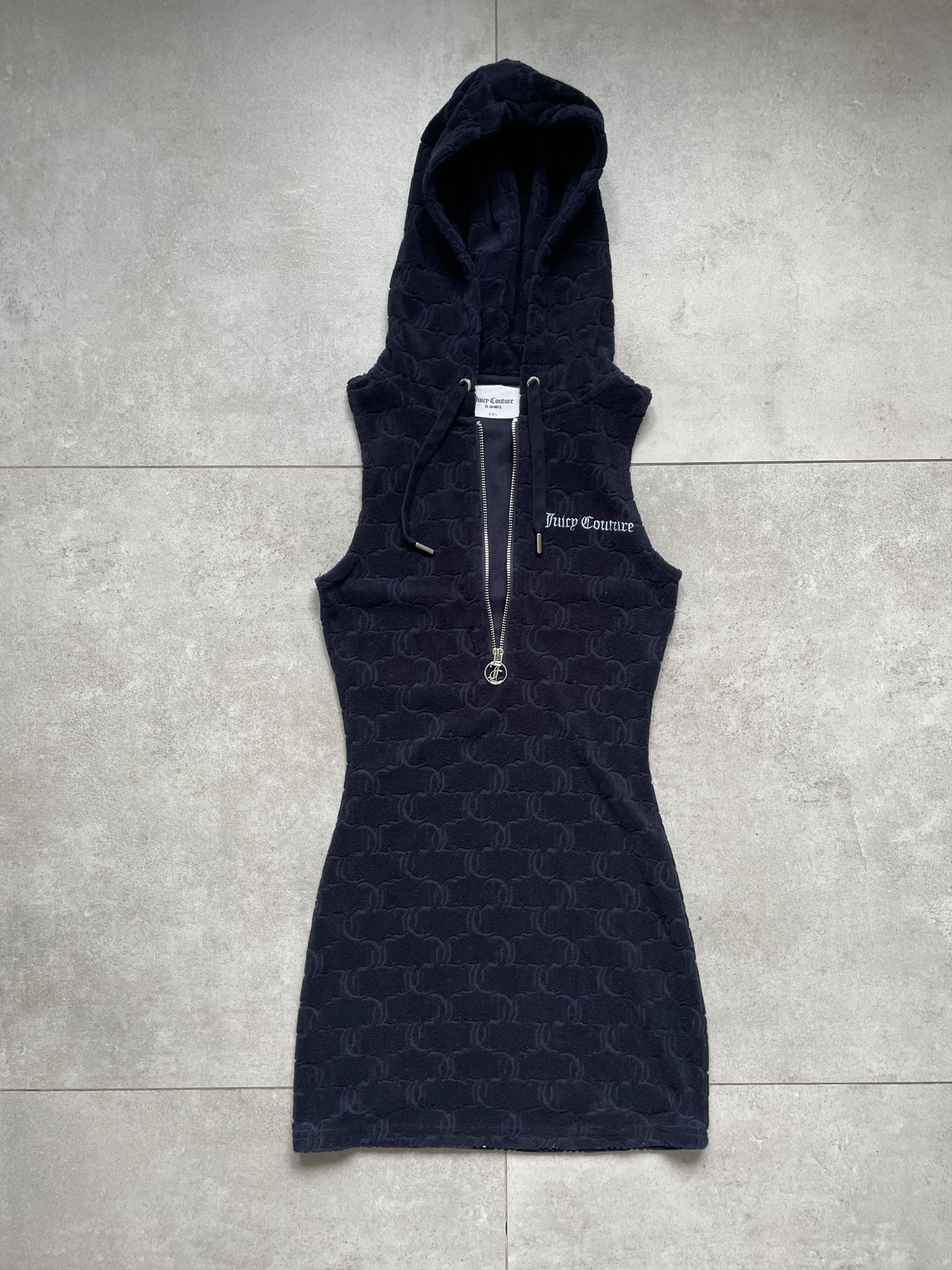Juicy Couture JUICY COUTURE Y2K VELVET MONOGRAM HOODED DRESS Size XXS / US 00 / IT 34 - 1 Thumbnail