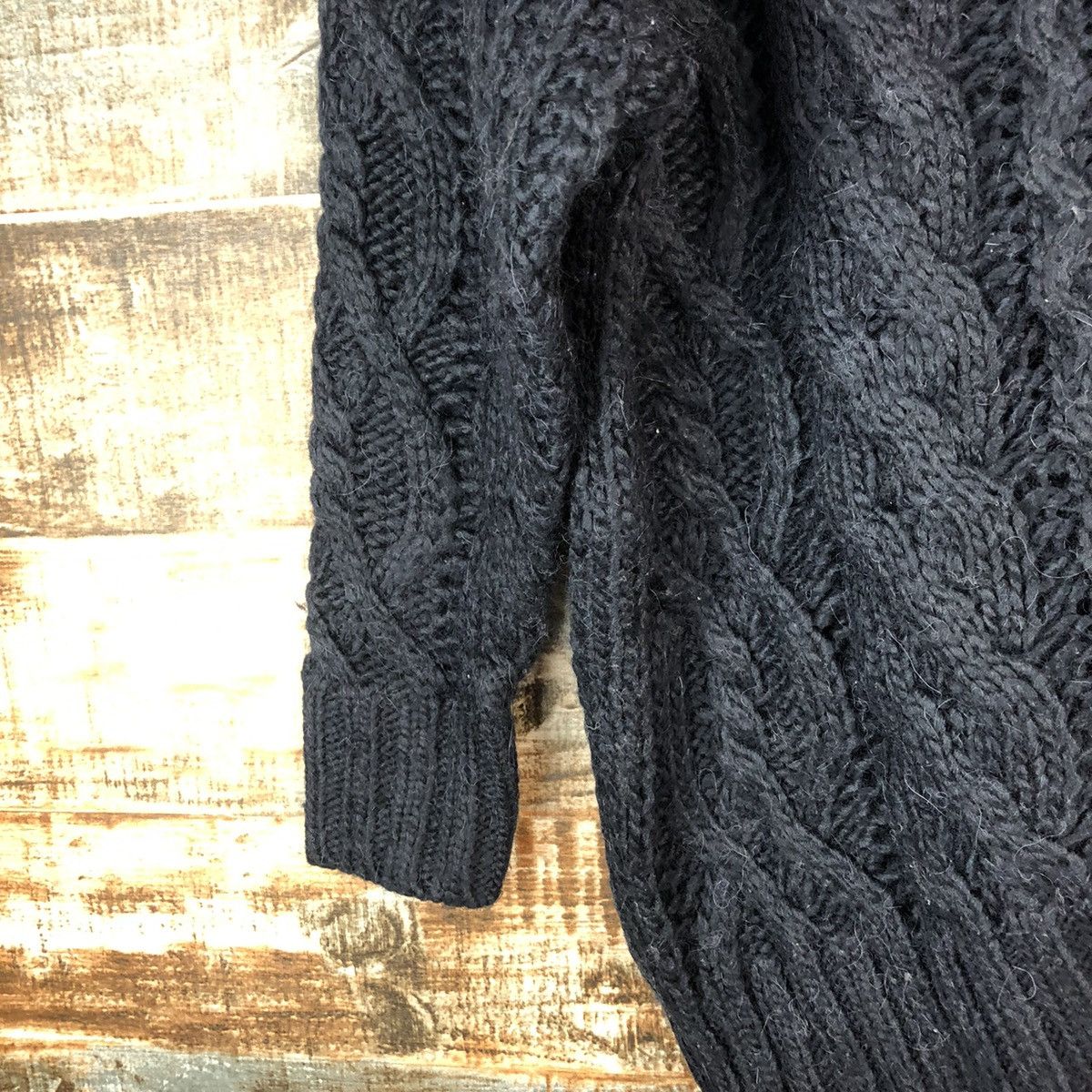 Homespun Knitwear × Japanese Brand Mila Owen Dark Blue cable Knitwear #A2055 Size L / US 10 / IT 46 - 7 Thumbnail
