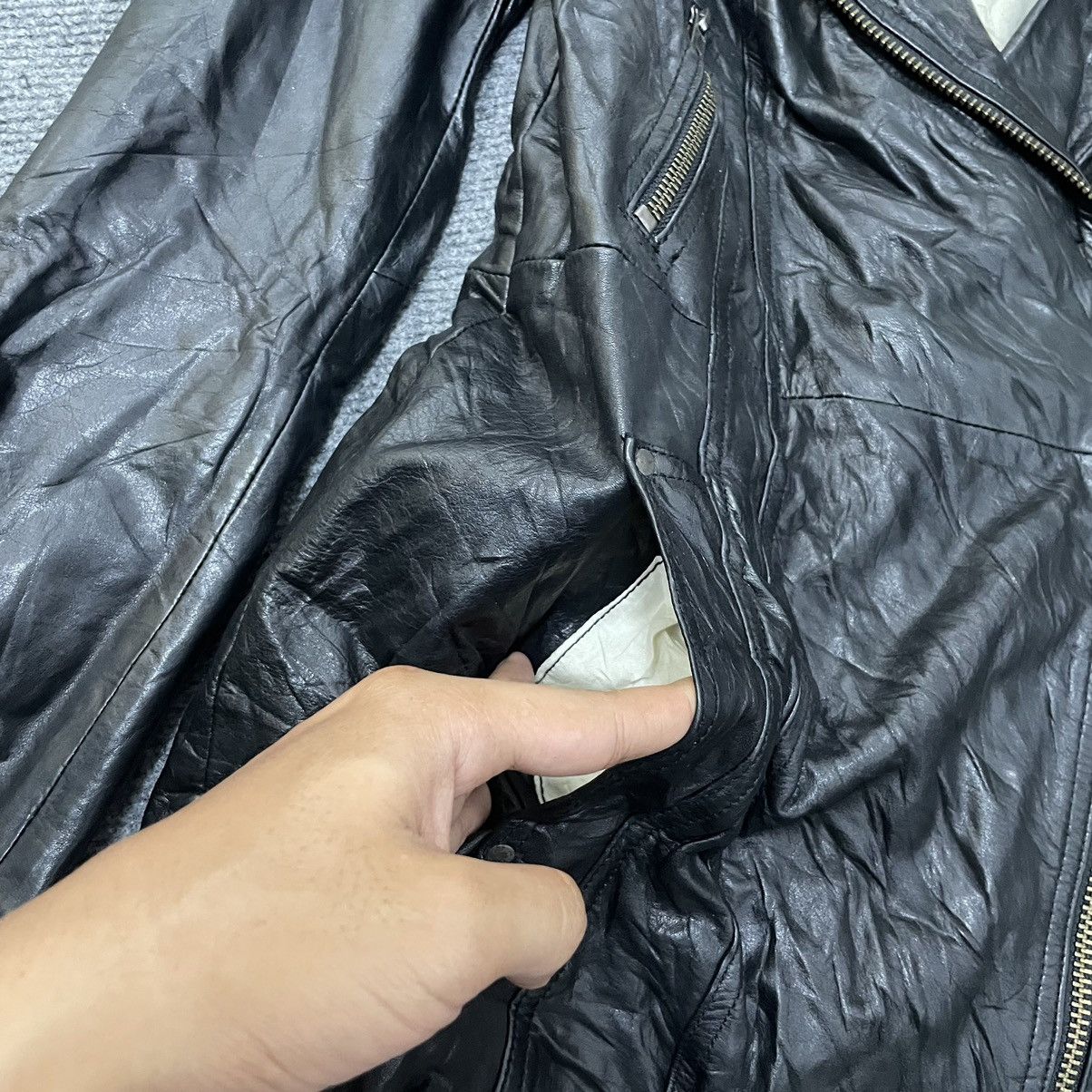 Genuine Leather × Japanese Brand Hide Cowhide Leather Double Collar Bikers Jacket Rockabilly Size US S / EU 44-46 / 1 - 4 Thumbnail