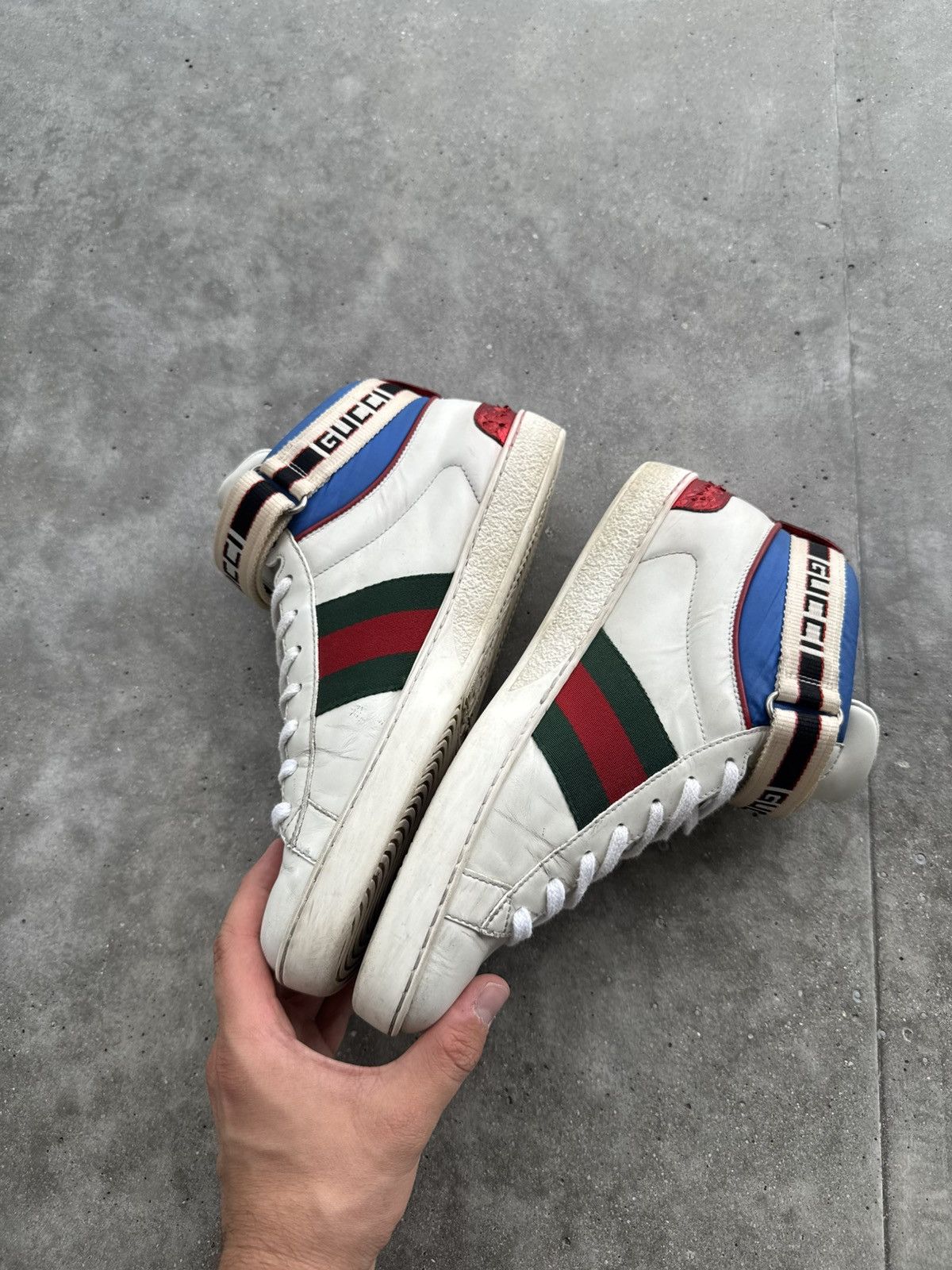 Gucci STEAL Gucci Ace High Strap GG hi-top sneakers designer Size US 7 / EU 40 - 4 Thumbnail