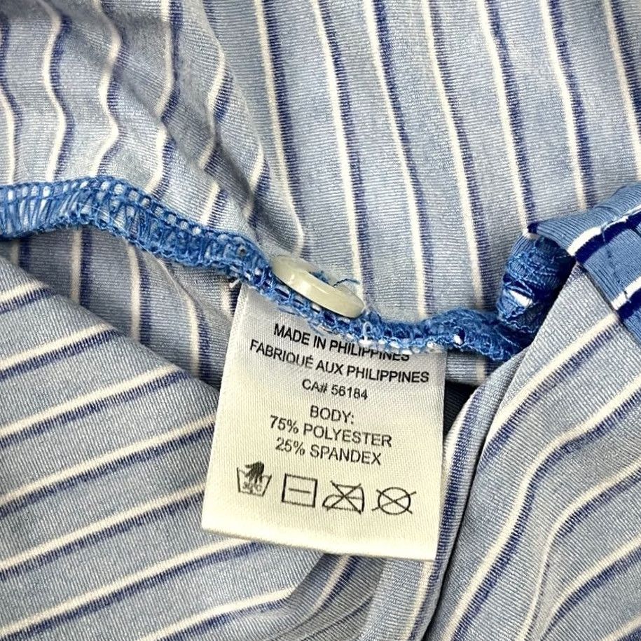 Vintage Draddy Sport Polo Shirt Mens M Blue Striped Active Golf Performance Stretch Prep Shirt Mens M Blue Striped Sports Polo Size US M / EU 48-50 / 2 - 5 Thumbnail