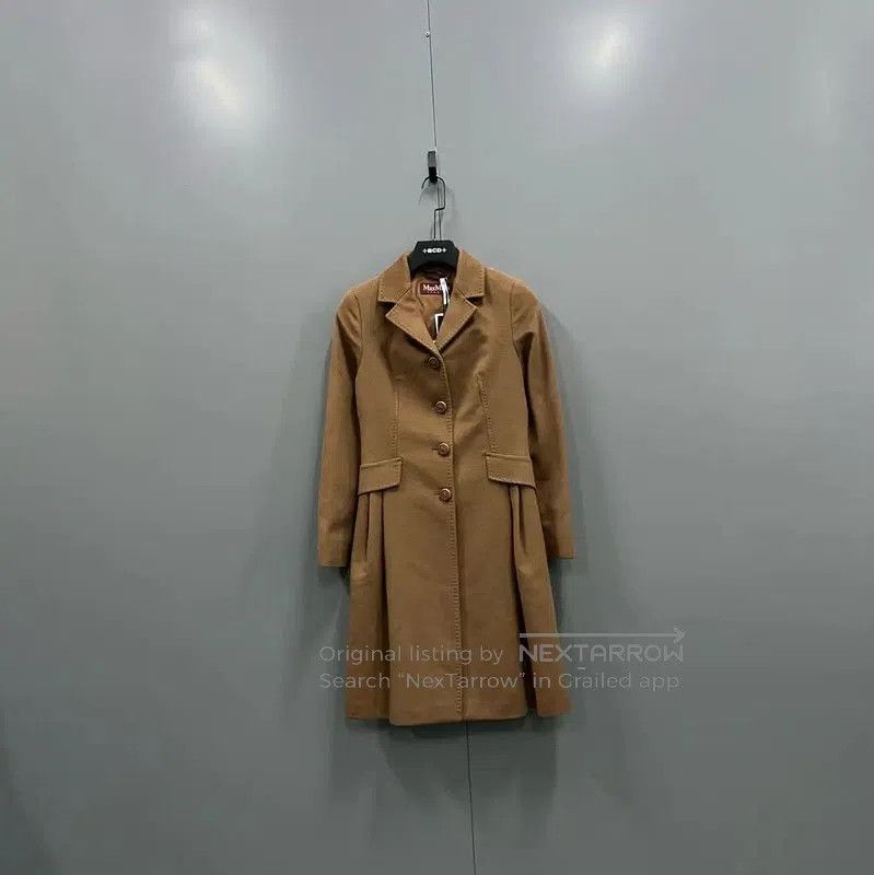 MaxMara Khaki Long Coat for Women .