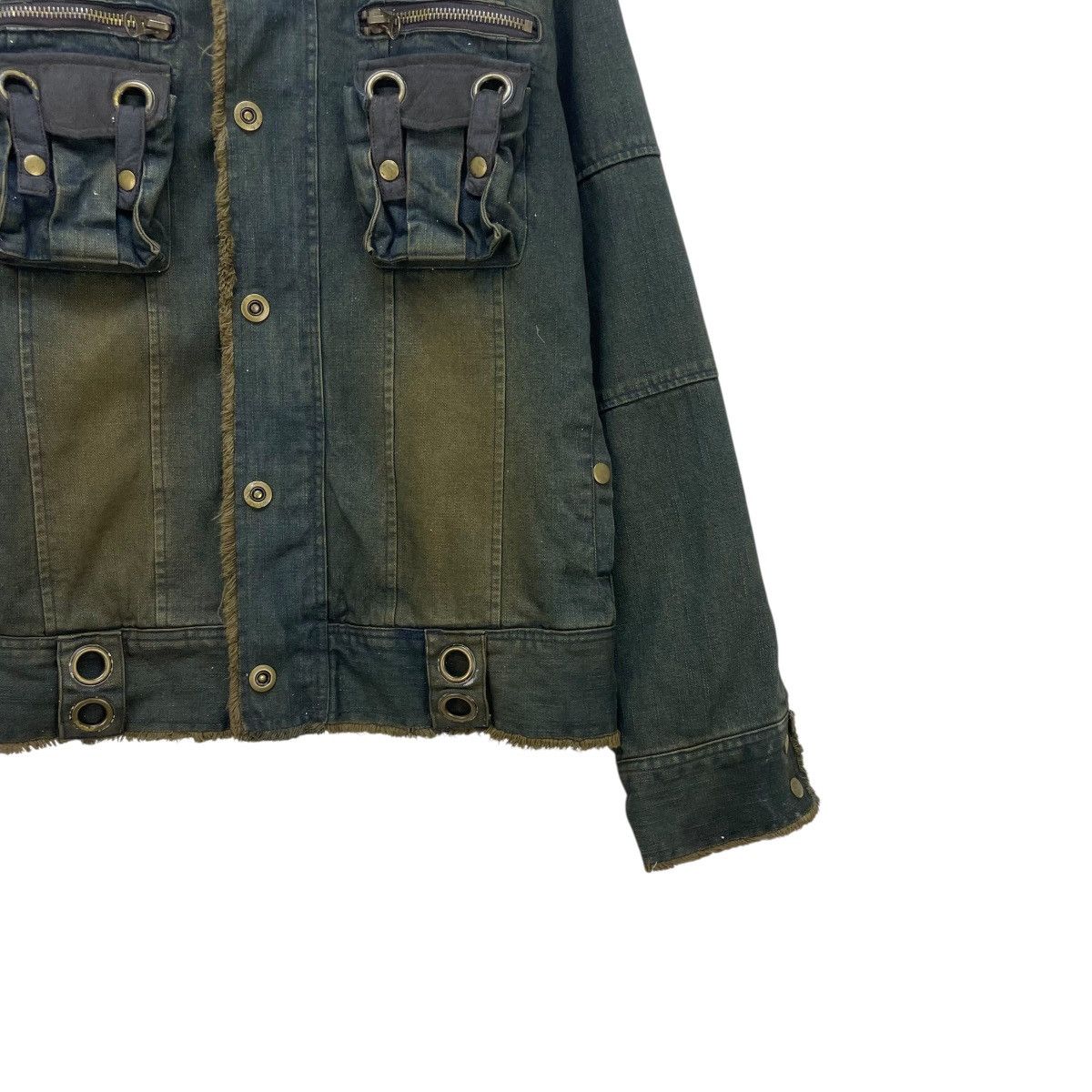 In The Attic 💥 In the Attic Reconstructed Denim Jeans Fur Jacket Size US M / EU 48-50 / 2 - 8 Thumbnail