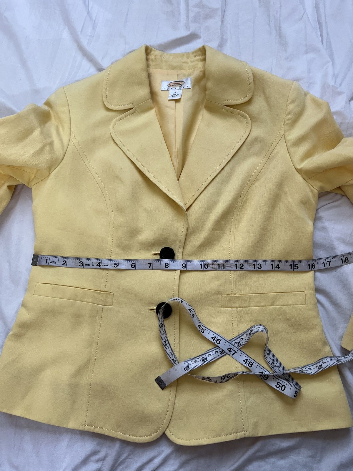 Talbots Talbots Soft Yellow Two-Button Tailored Blazer Size S / US 4 / IT 40 - 9 Thumbnail