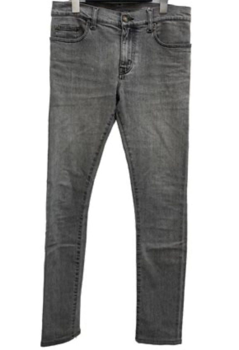 image of Saint Laurent Paris D02 M/sk-Lw Y881I Skinny Gray Jeans 30 in Grey, Men's
