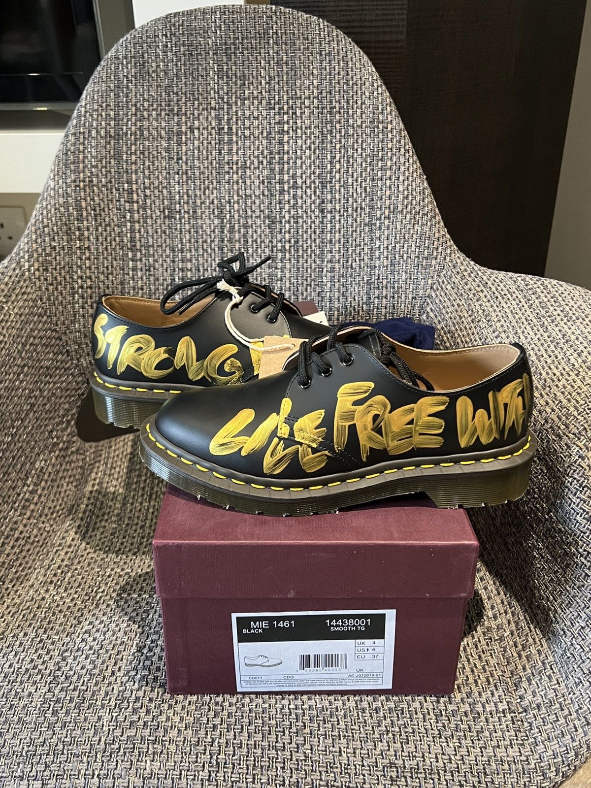 Comme Des Garçons X Dr. Martens Hand-Painted Shoes, Women's (Size 5)